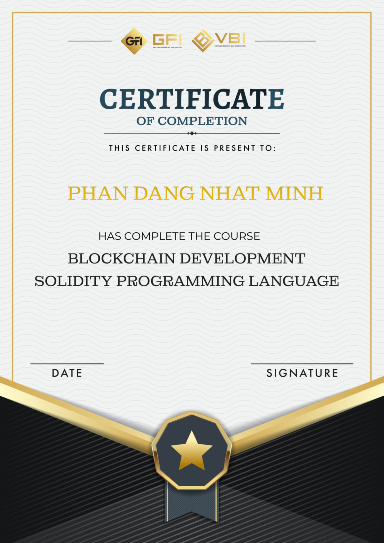 GIẤY CHỨNG NHẬN TỐT NGHIỆP  TẠI HỌC VIỆN VBI
